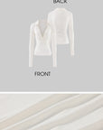 Rase le sol Draped Collared Top & Lace Bralette Two-Piece Set