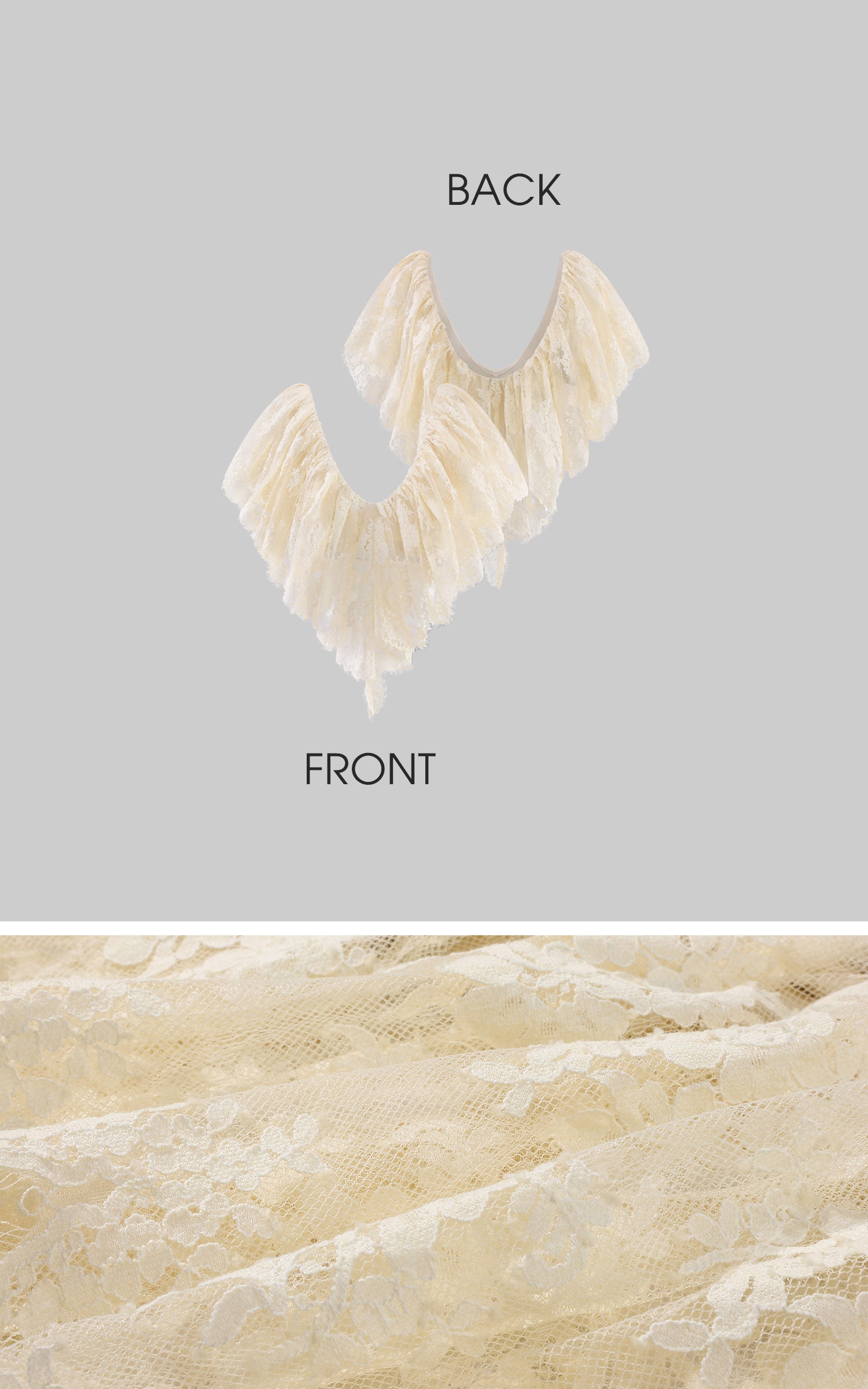 ROVENTE Haut court en dentelle crème drapé &amp; Ensemble jupe longue en soie