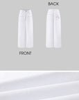 0122stepll Contrast Stitch Wide Leg Denim Pants