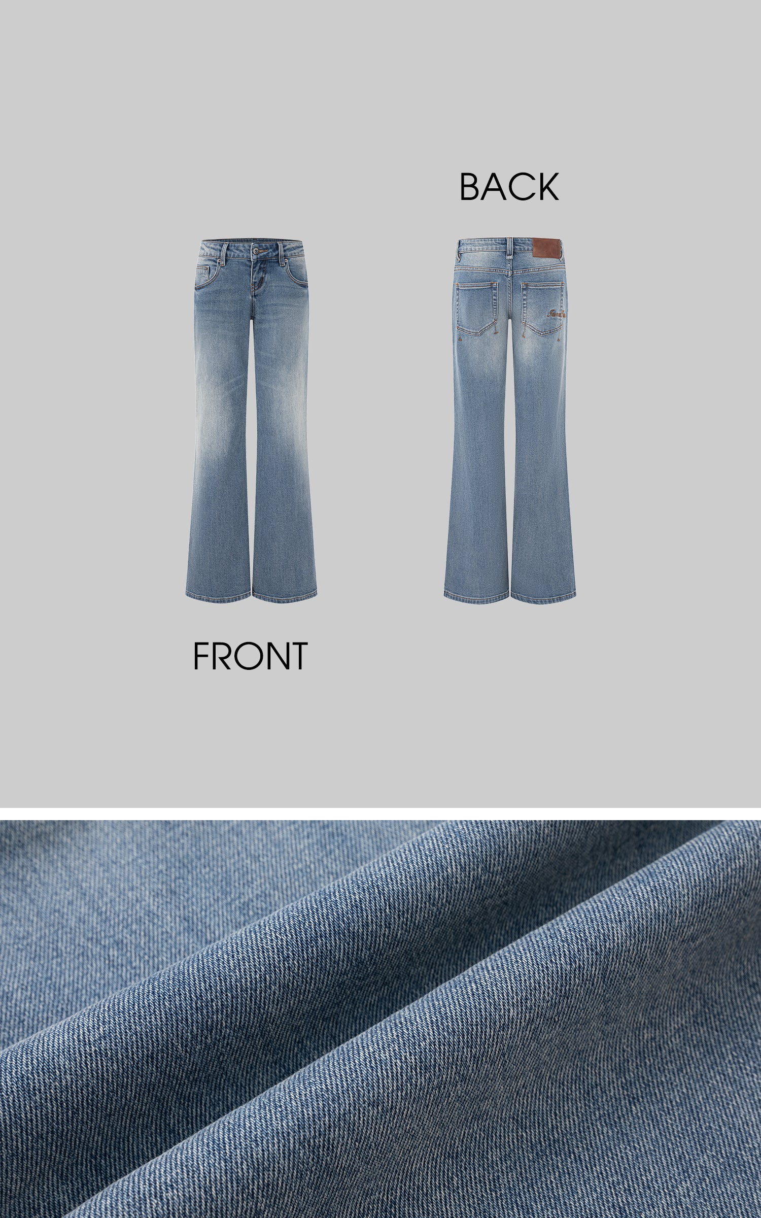 IAMXIAA Low Rise Wide Leg Flare Jeans