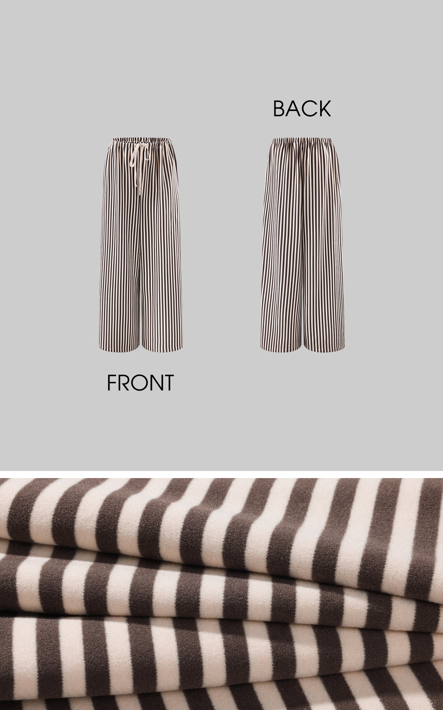 0122stepll Stripe Halter Top &amp; Wide Leg Pants Set