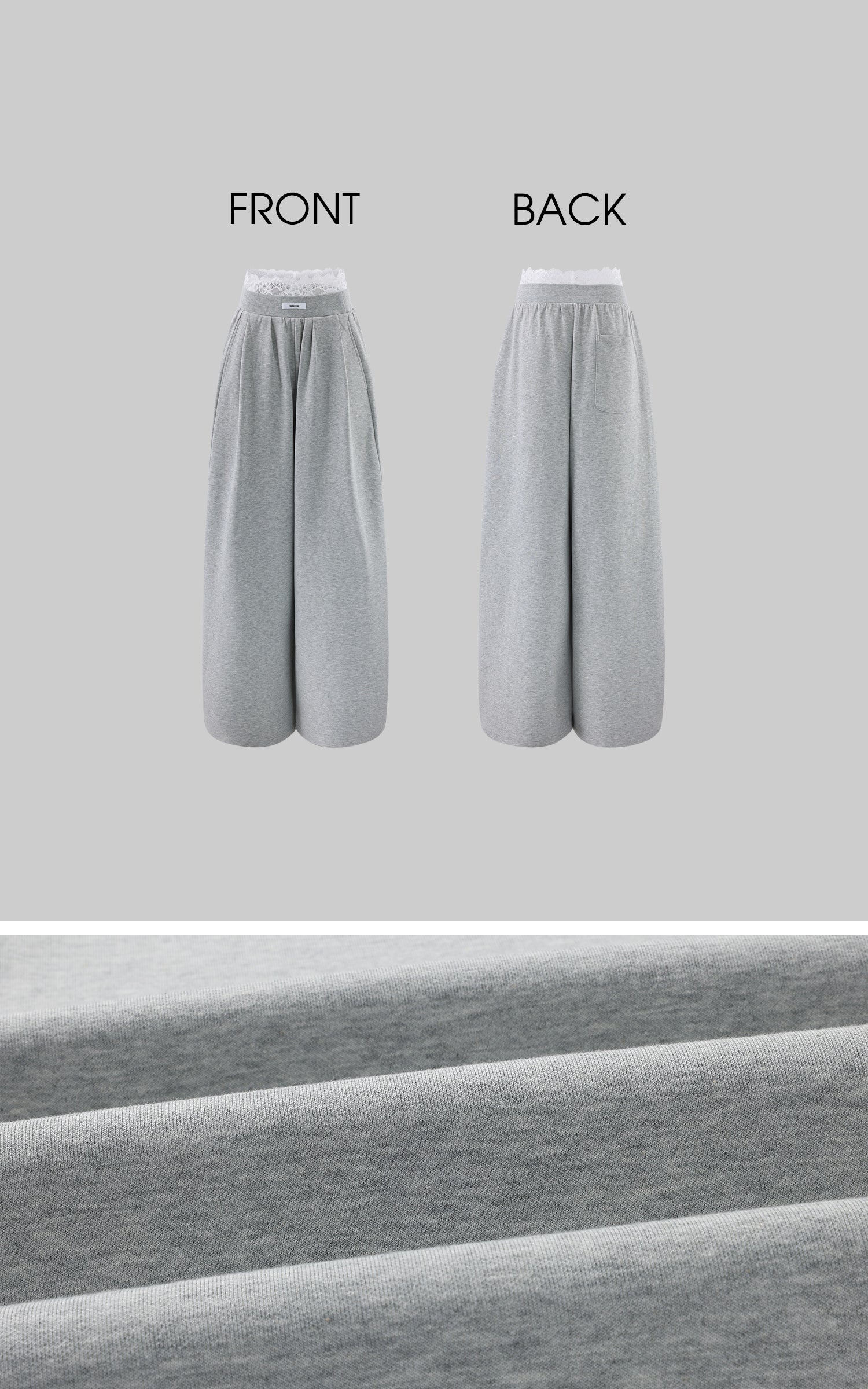 WARDEN EDGE Pantalon de survêtement à jambe large avec bordure en dentelle