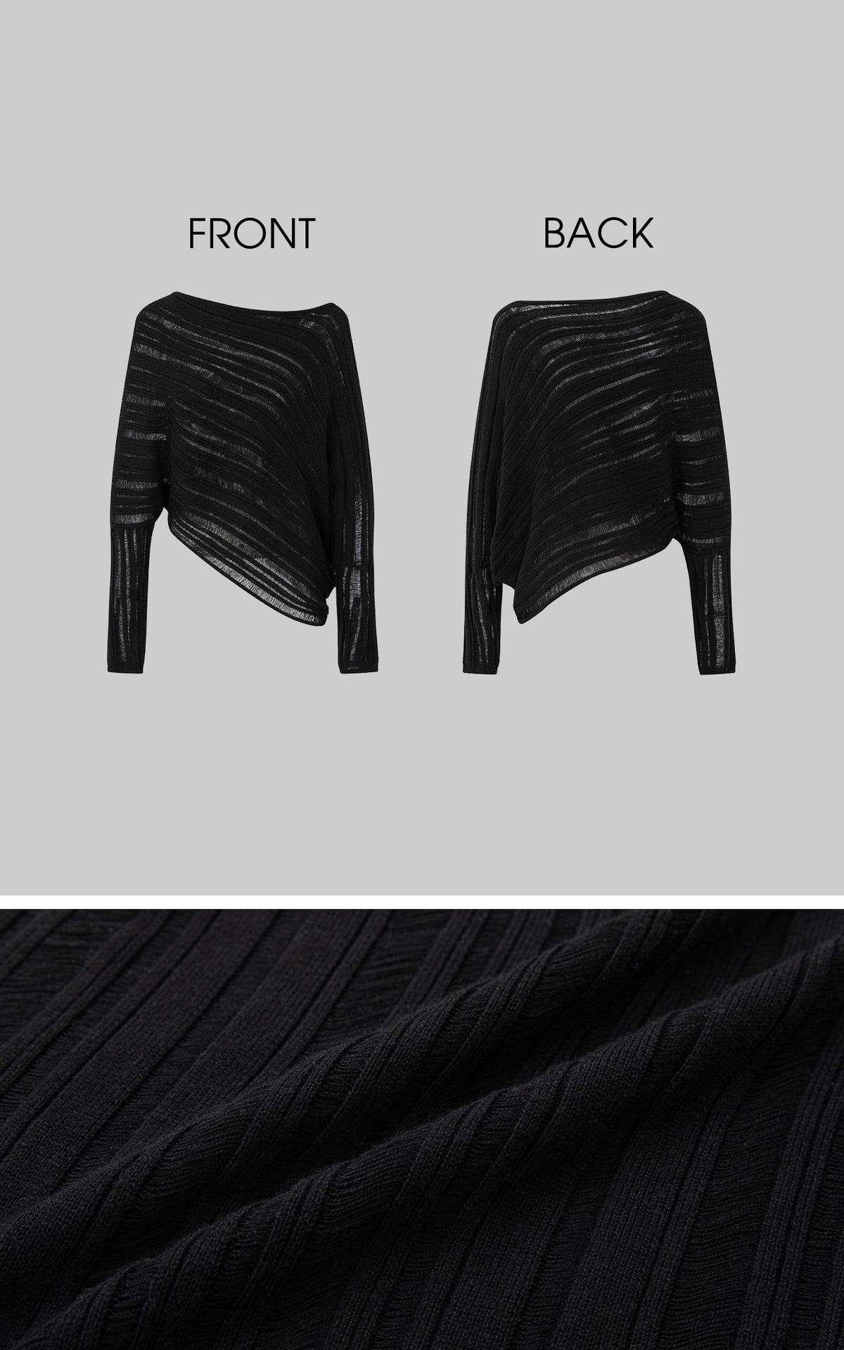 IAMXIAA Asymmetric Off-Shoulder Sheer Knit Top &amp; Maxi Skirt Set