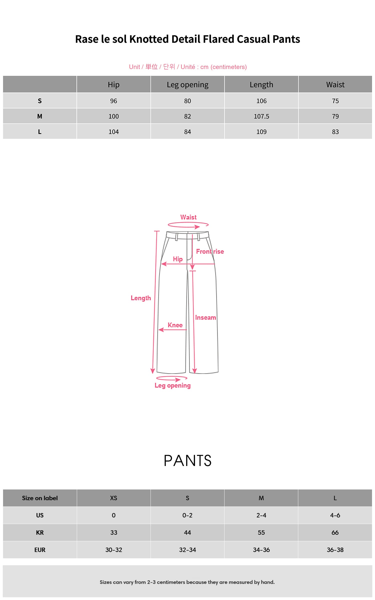 Rase le sol Knotted Detail Flared Casual Pants