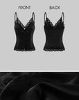 Hydrae Satin Lace Corset Camisole Top with Button Front