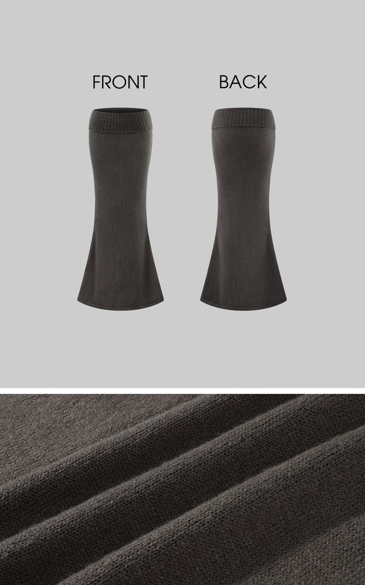 Hydrae Foldover Waist Flared Knit Maxi Skirt
