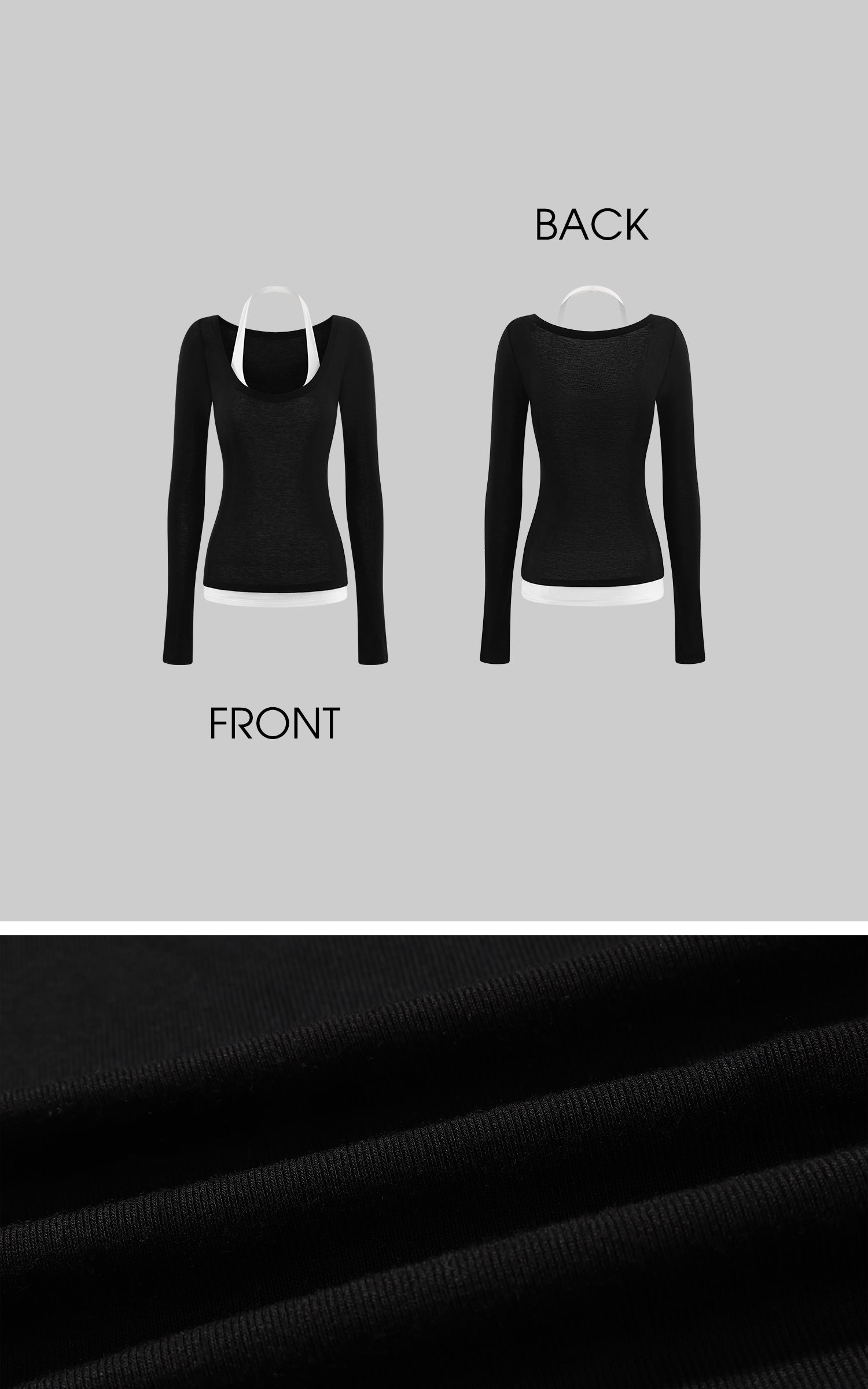 ROVENTE Layered Long Sleeve Top and Fitted Mini Skirt Two-Piece Set