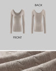 Rase le sol Minimalist Knit Three Piece Set Slim Sweater Shorts and Cami
