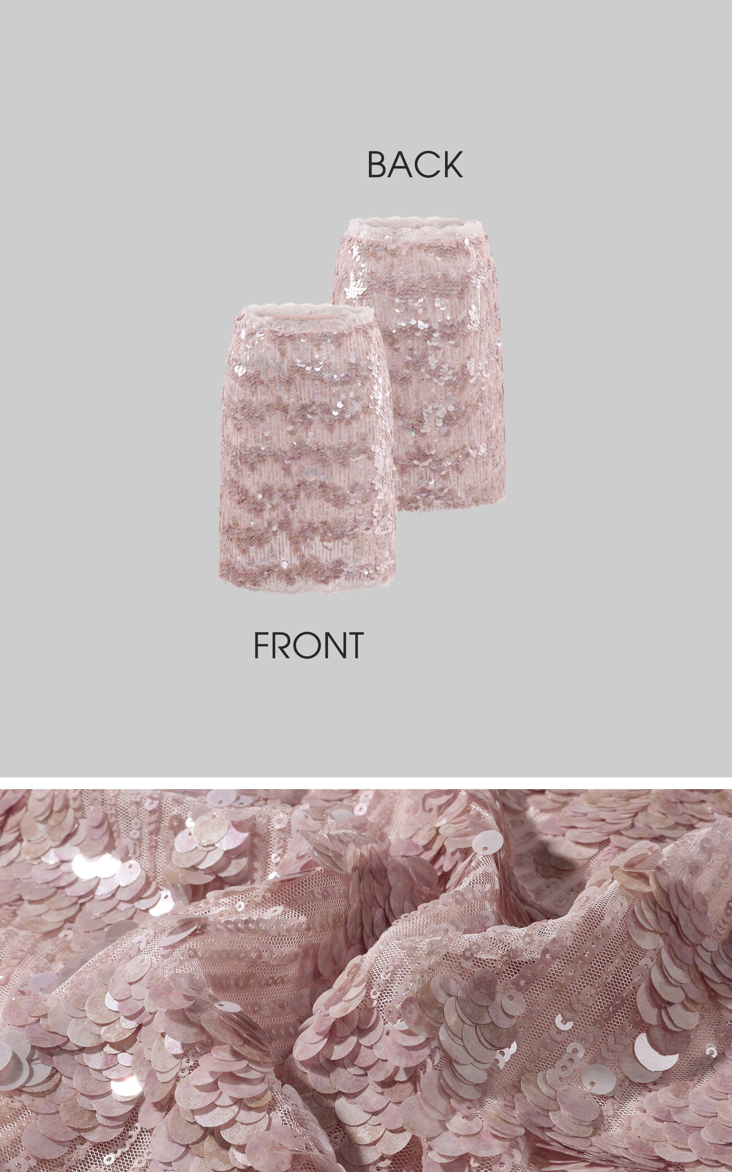 Hydrae スパンコール装飾のミディスカート