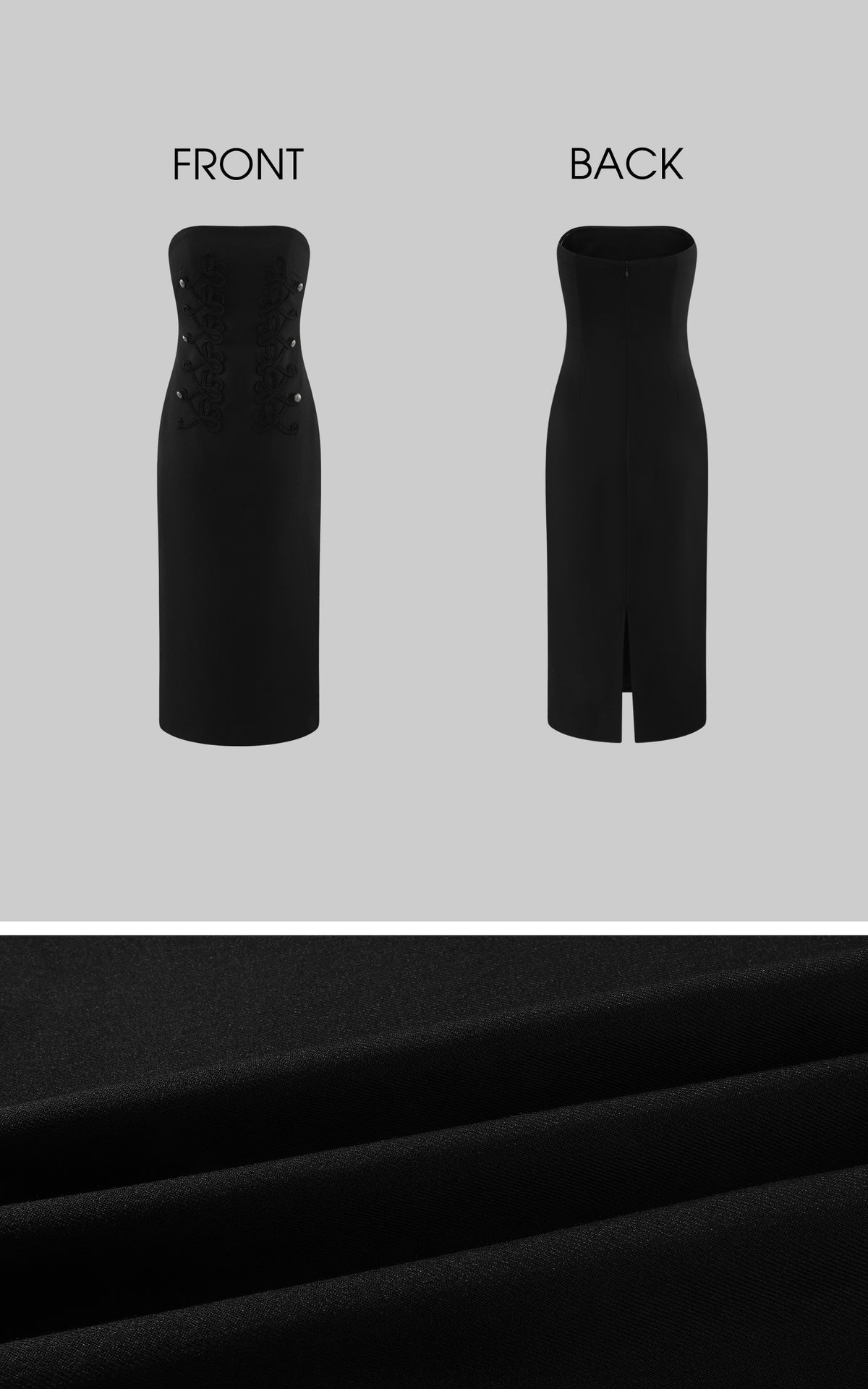 Hydrae Robe midi bustier inspirée du corset avec détails lacés brodés