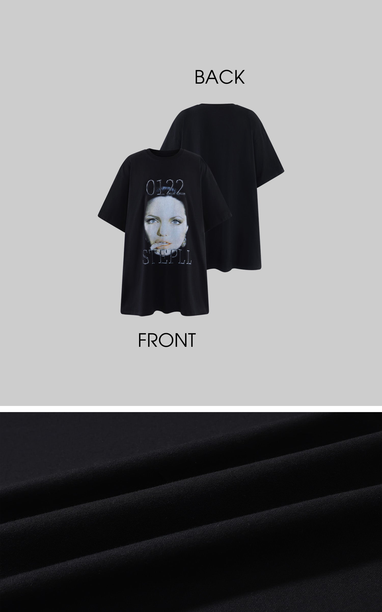 0122stepll Graphic Face Oversized T-Shirt
