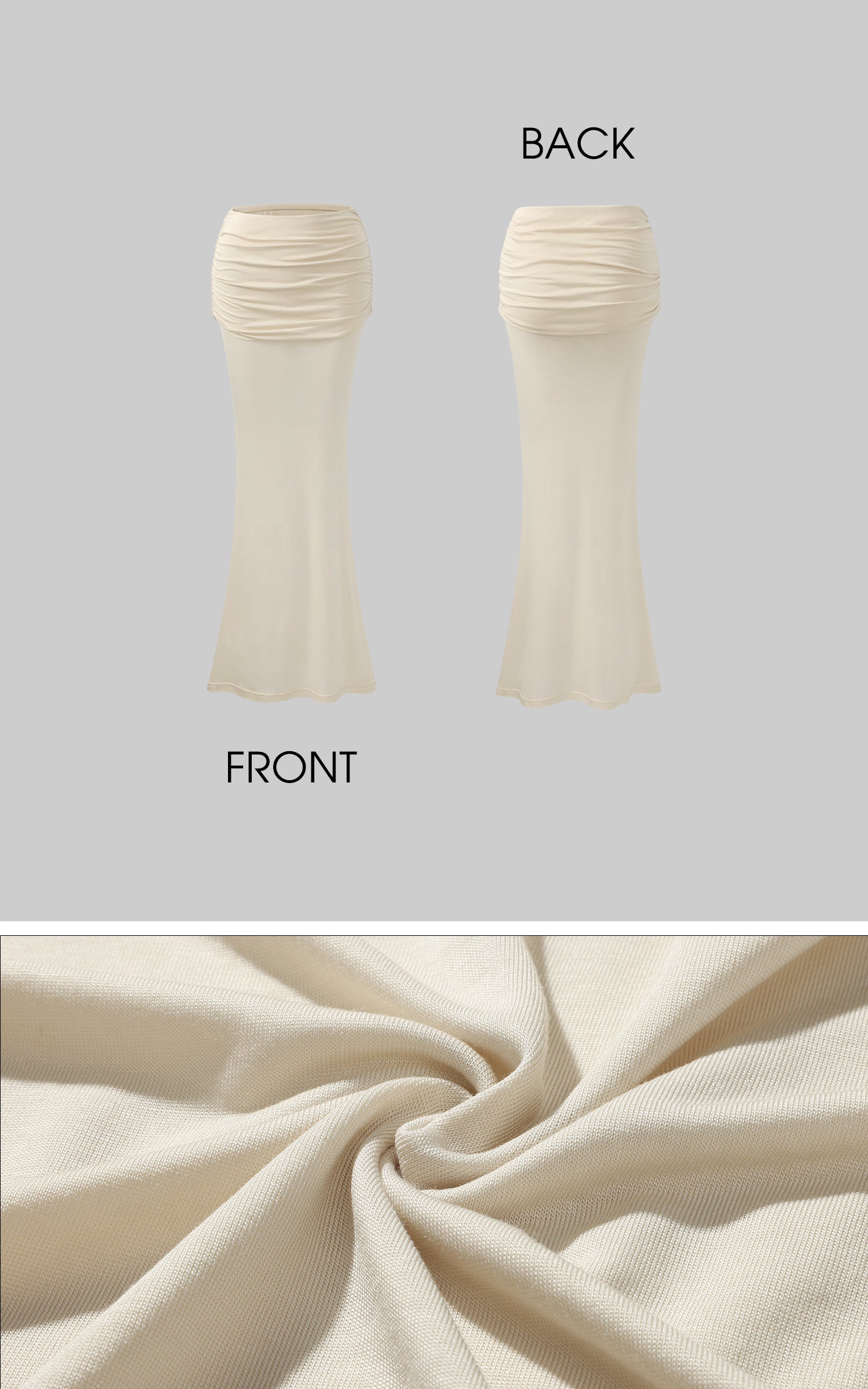 DreamyNerd Draped Hip Hugging Maxi Skirt with Soft Sheen and Flared Hem - PINKPARKS