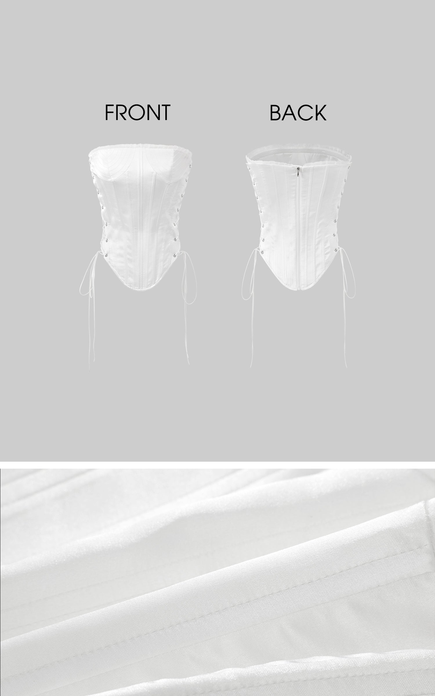 Rase le sol Satin Corset Top with Gloss Finish - PINKPARKS