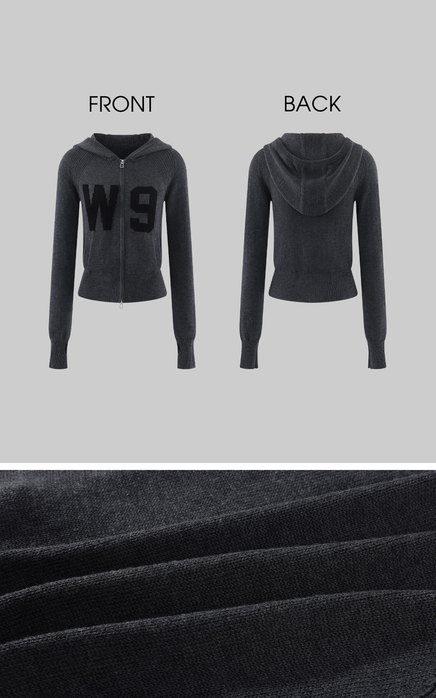 WARDEN EDGE W9 Knit Zip Hoodie &amp; Micro Shorts Set
