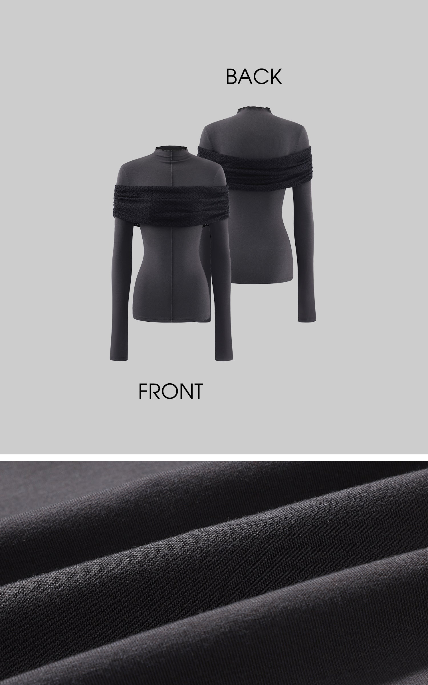 Rase le sol 드레이프 울 텍스처 밴드가 있는 슬림 니트 탑