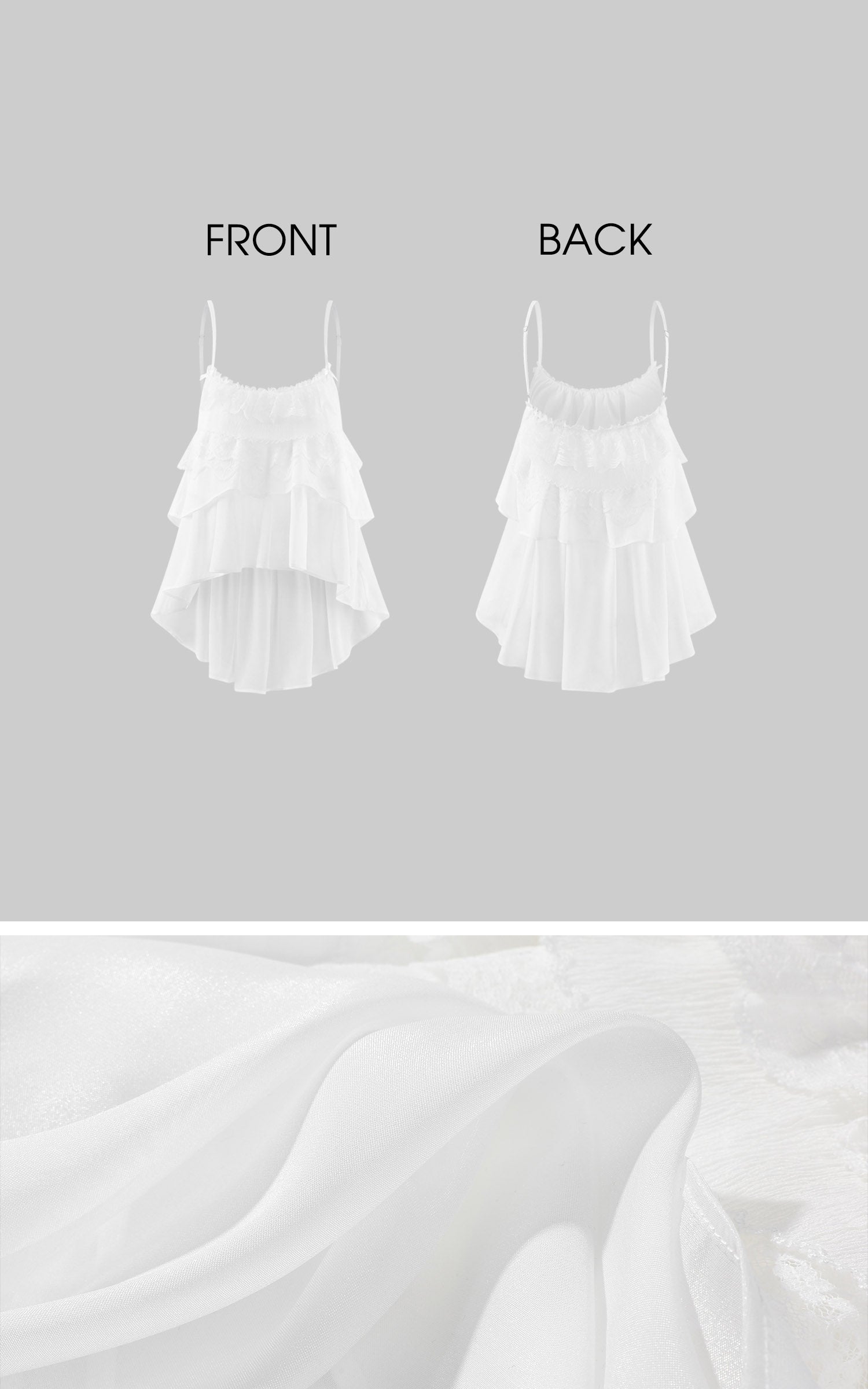 WARDEN EDGE Layered Ruffle Asymmetric Cami Top