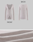Rase le sol Sheer Ribbed Deep-V Long Sleeve Top