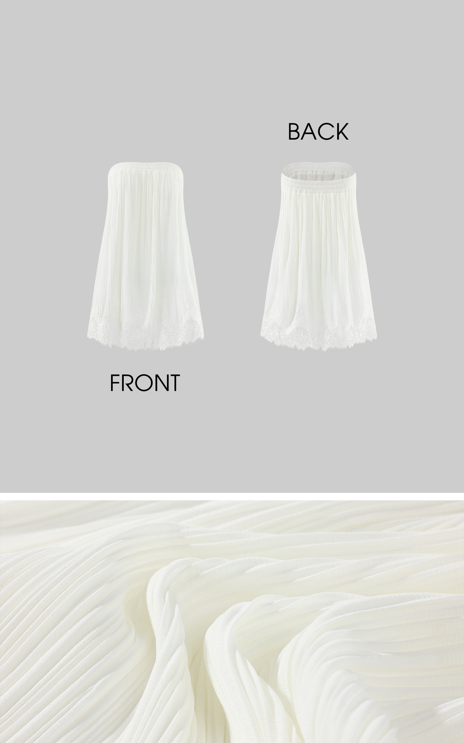 0122stepll Pleated Tube Top &amp; Long Skirt Set
