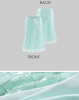 ROVENTE Jupe midi en tulle transparent à sequins menthe