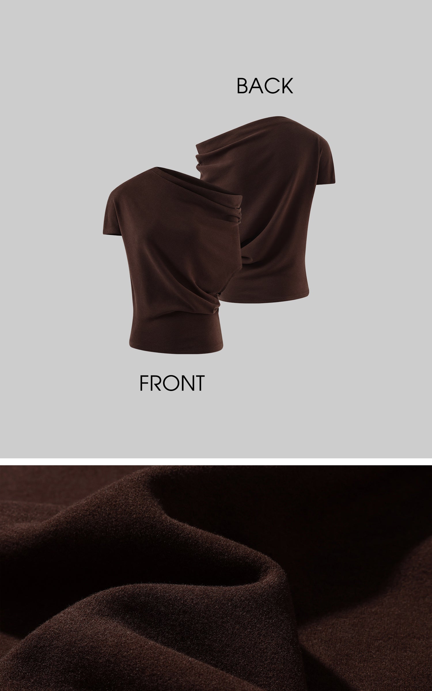 ROVENTE One-Shoulder Draped Fitted Tee