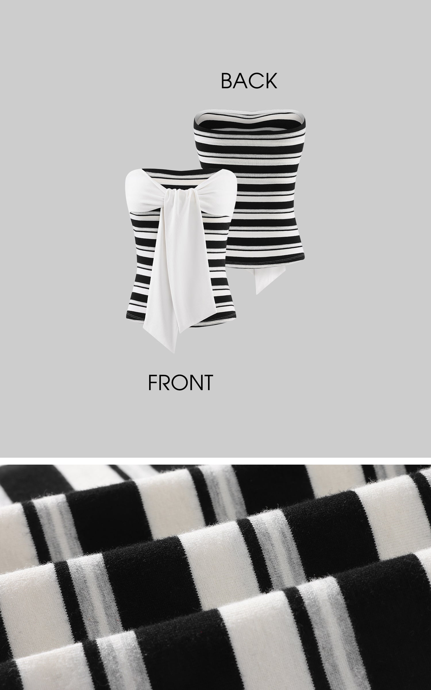 0122stepll Contrast Scarf Stripe Tube Top
