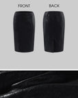 ROVENTE Faux Leather Tailored Blazer & Pencil Skirt Set