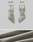 Rase le sol Asymmetric Ruched Tank Top - PINKPARKS