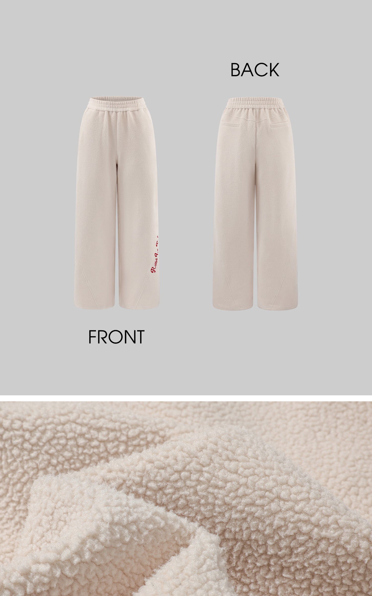 Rase Le Sol Teddy Fleece Embroidered Hoodie and Relaxed Pants Set