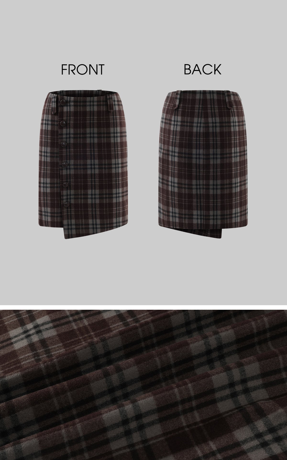 Hydrae Lace-Up Open-Back Top &amp; Asymmetric Plaid Skirt Set