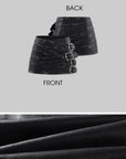 Rase le sol Distressed Faux Leather Buckle-Wrap Micro Skirt