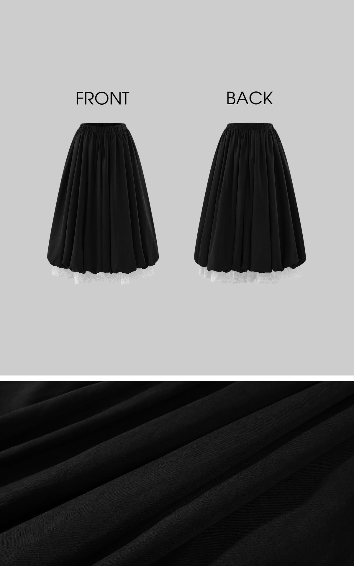 Rase le sol Layered Lace Balloon Midi Skirt