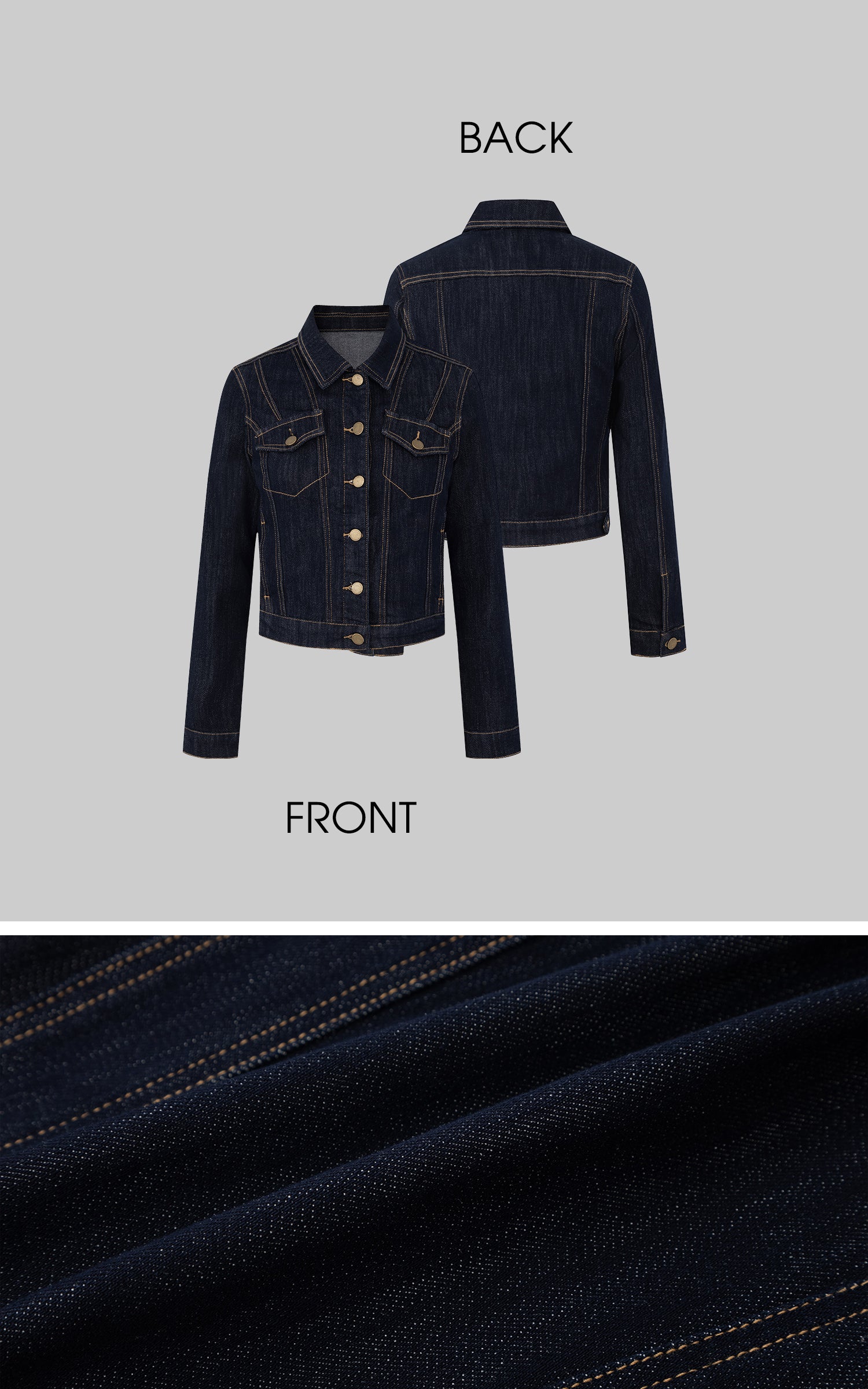 IAMXIAA Denim Jacket and Flared Jeans Set for Women Retro Dark Wash Two Piece Outfit