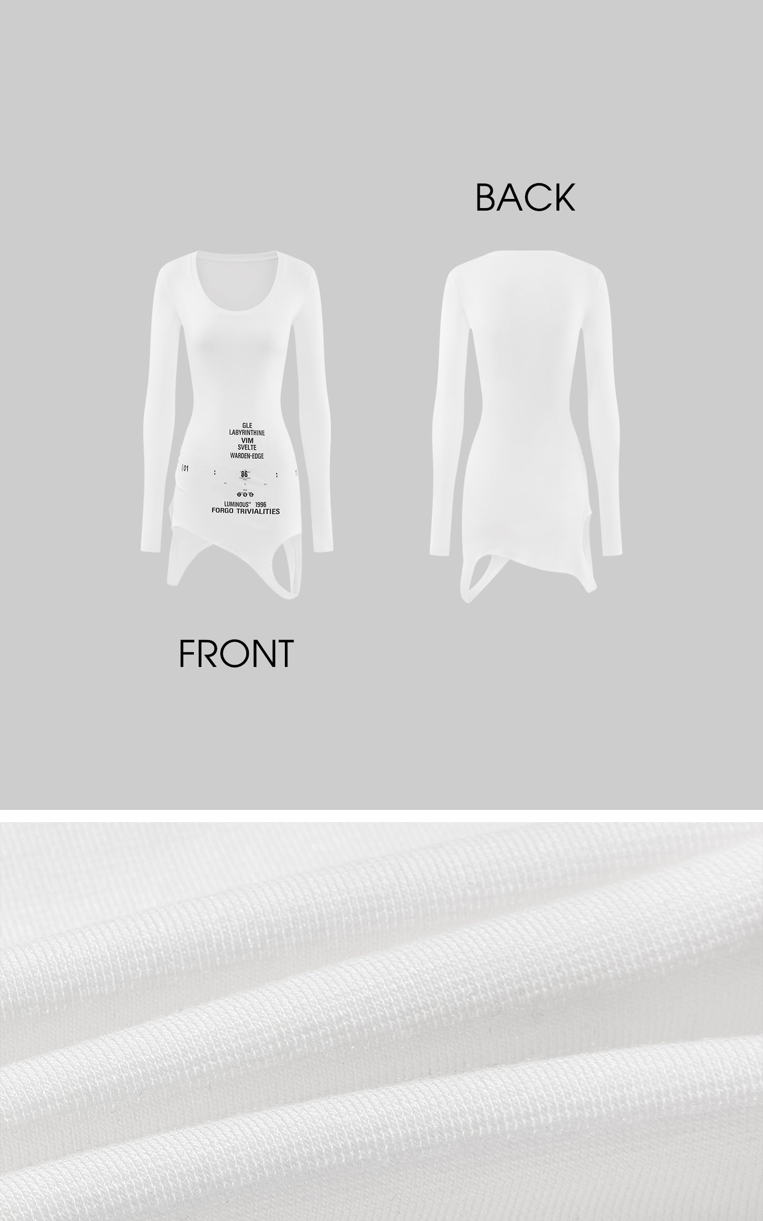 WARDEN EDGE 그래픽 컷아웃 긴팔 티