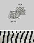 ROVENTE Striped Terry Zip Hoodie & Shorts Set