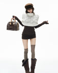 IAMXIAA Openwork Knit Turtleneck Capelet