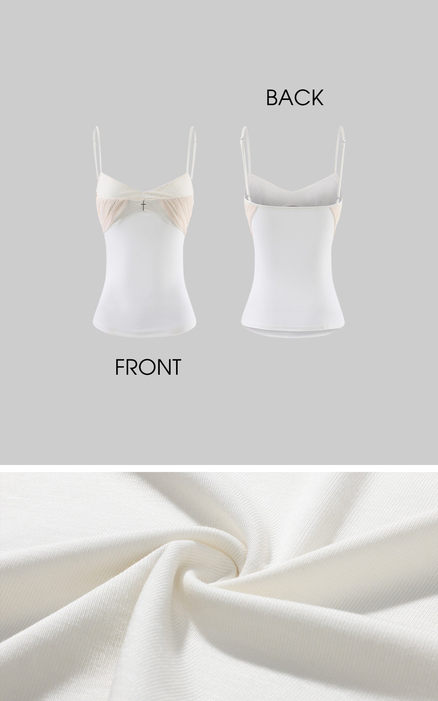 Rase le sol Lace-Trim Ruched Camisole Top