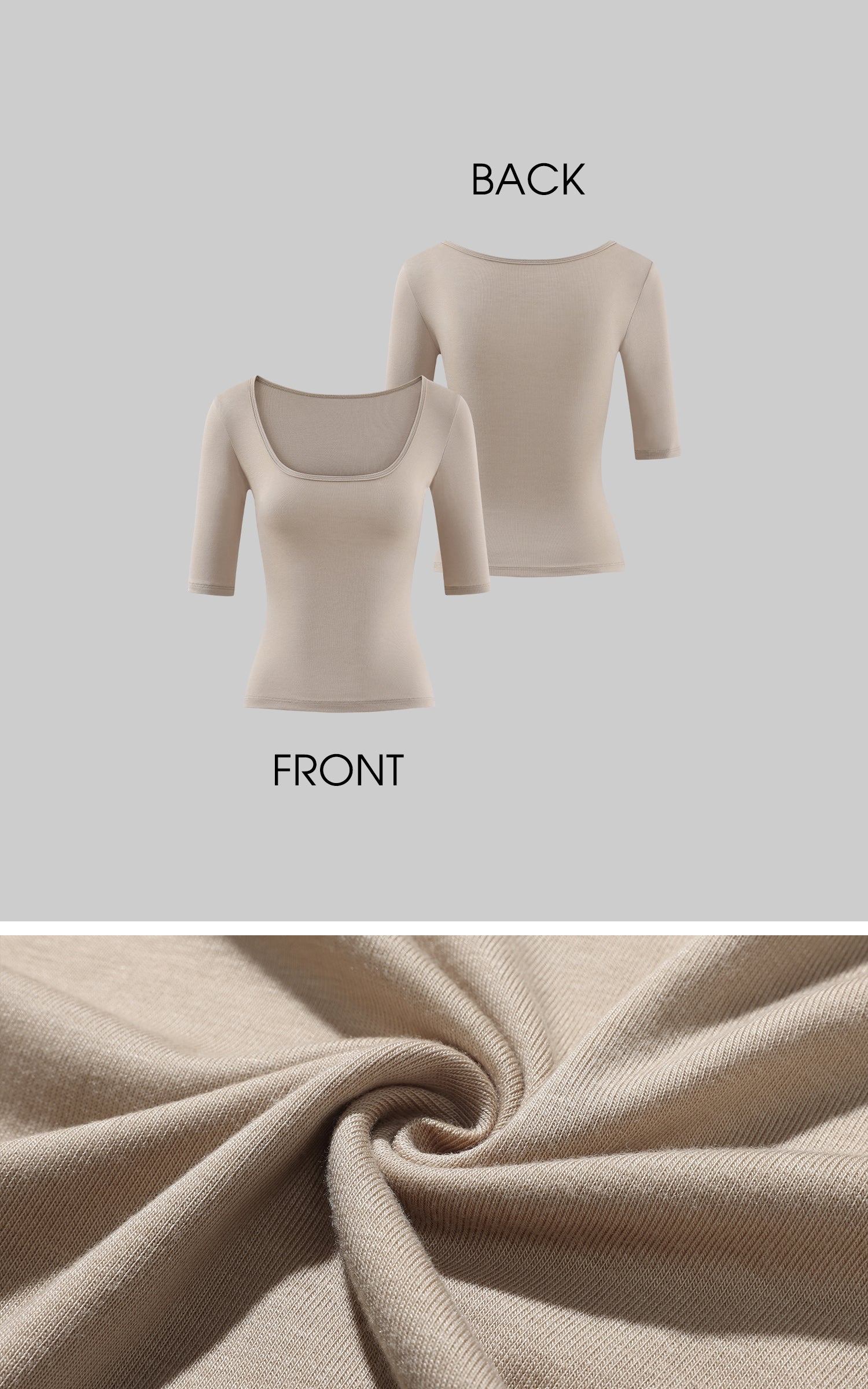 ROVENTE スクープネックフィットTシャツ