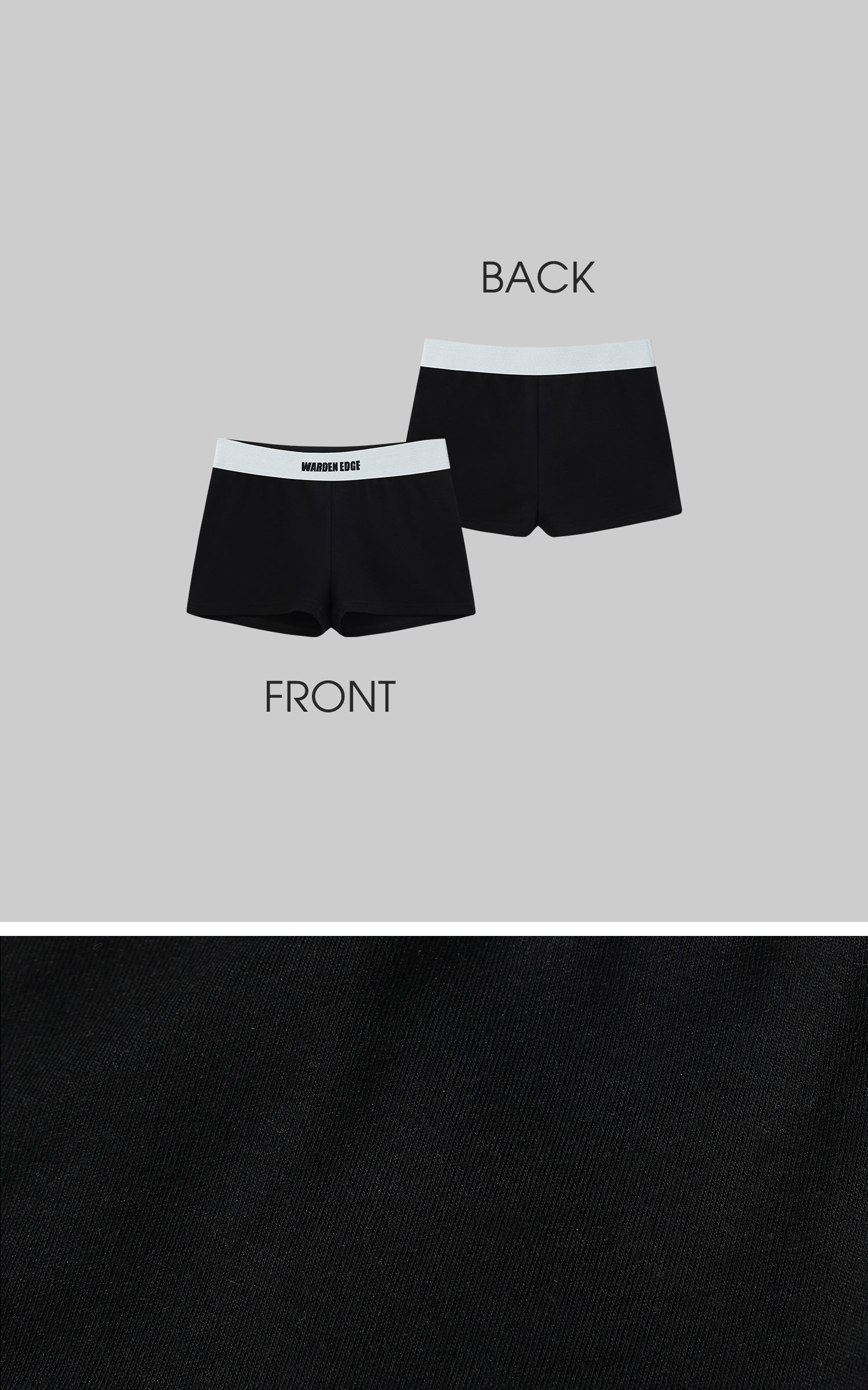 WARDEN EDGE Monochrome Contrast Waistband Shorts - PINKPARKS