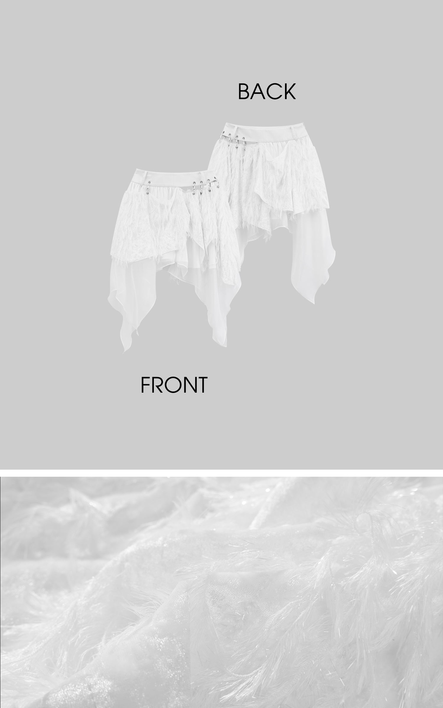 WARDEN EDGE Deconstructed Feather Fringe Skirt - PINKPARKS