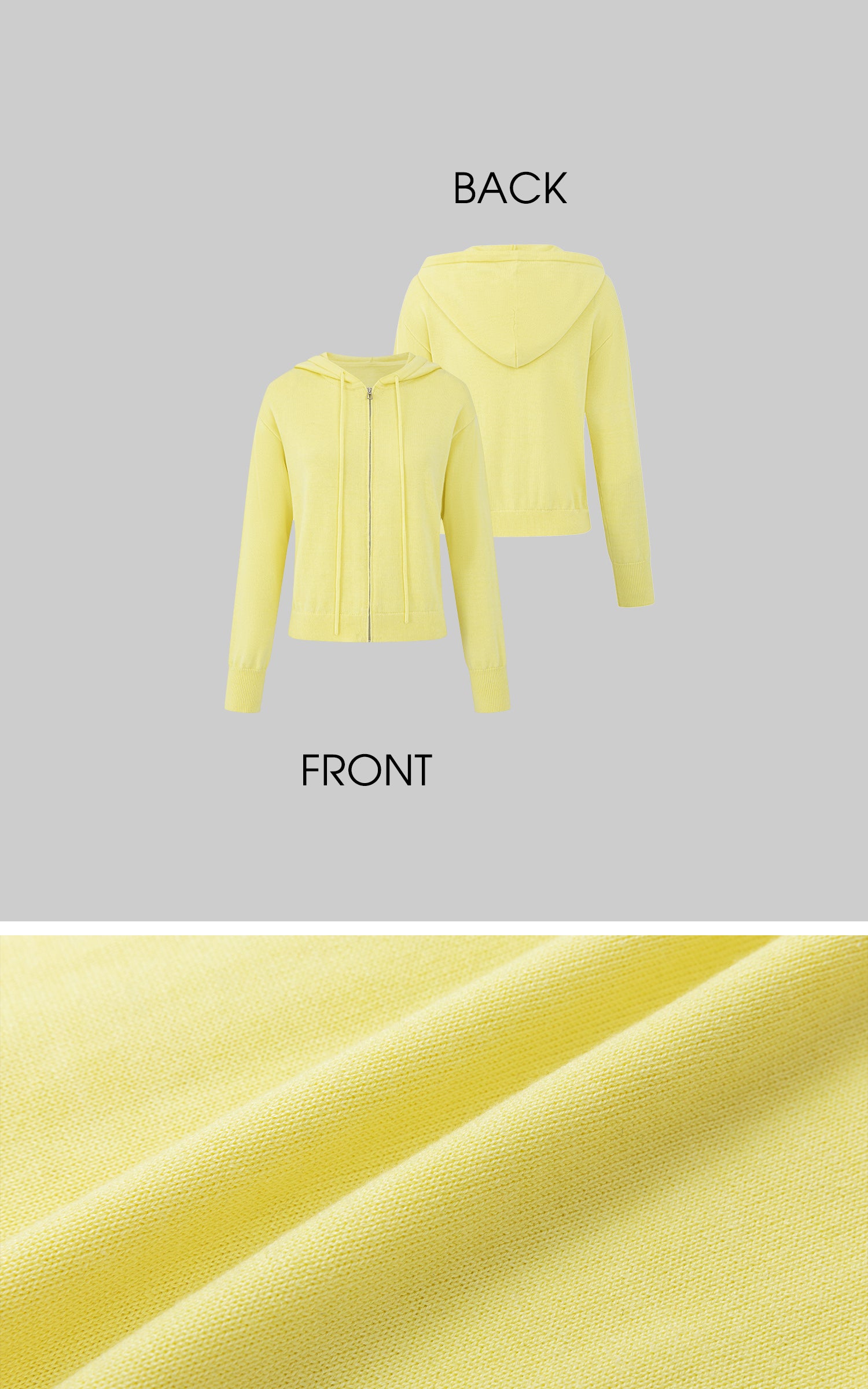 IAMXIAA Butter Yellow Knit Zip-Up Hoodie