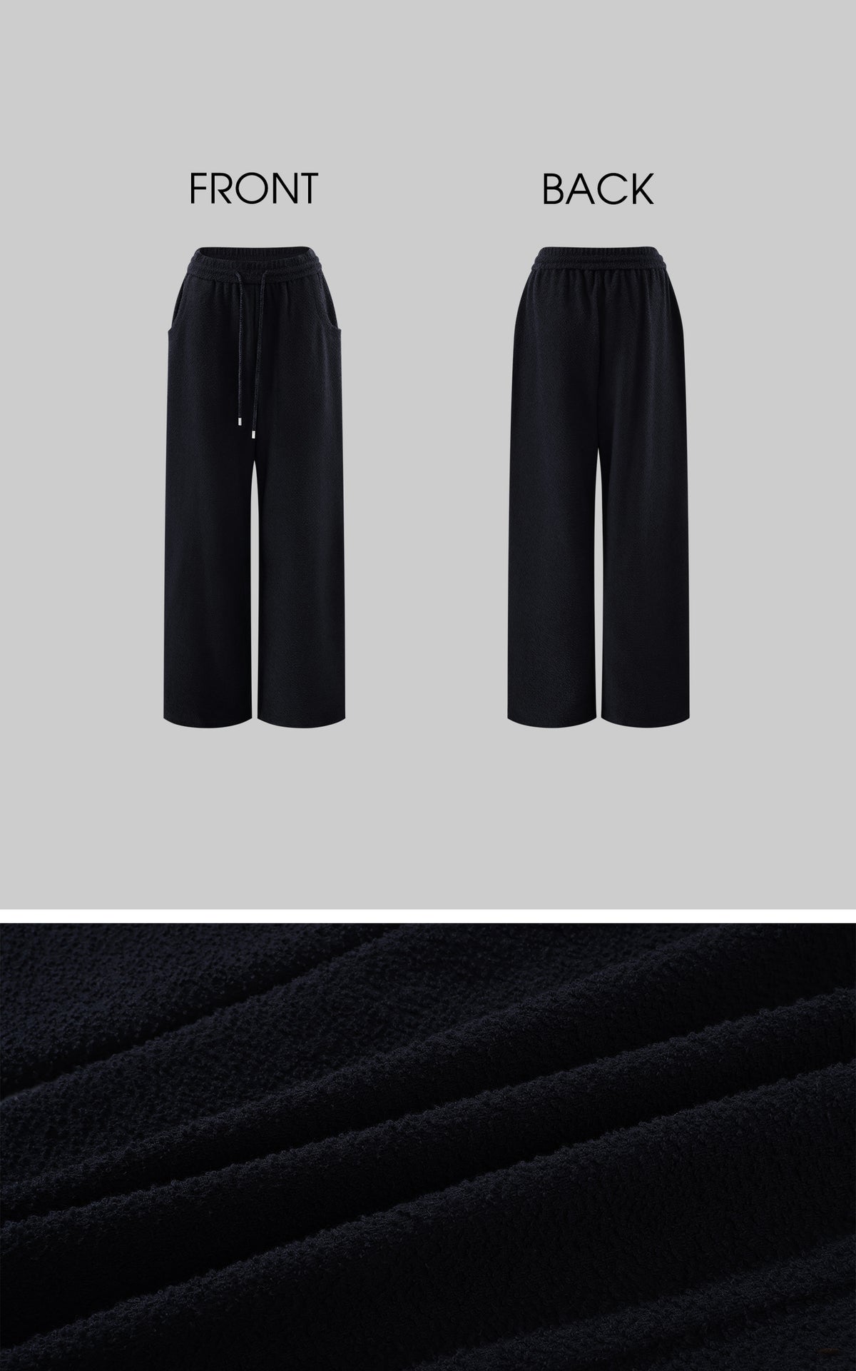WARDEN EDGE Textured Fleece Cropped Hoodie &amp; Wide Leg Sweatpants Set