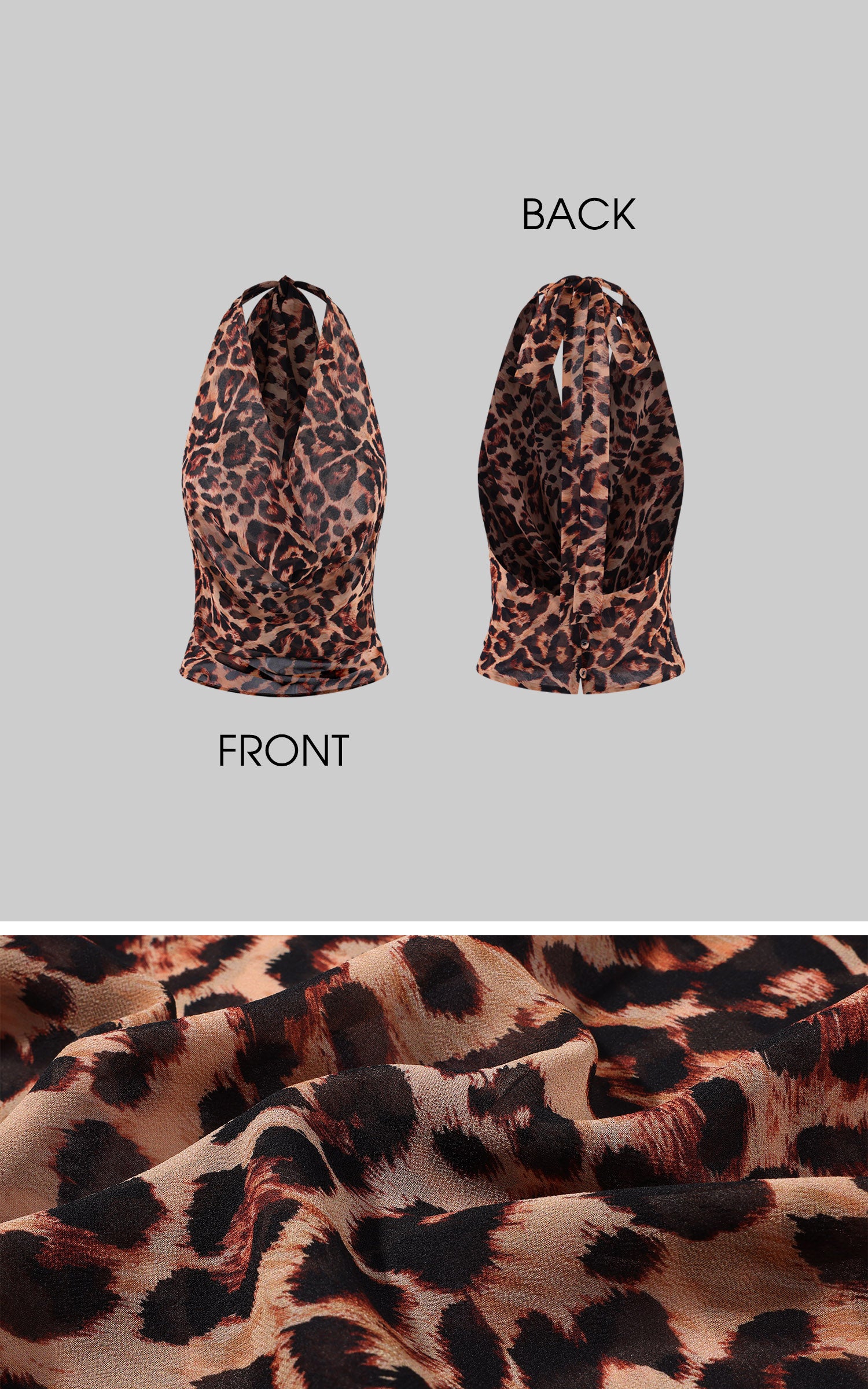 0122stepll Leopard Mesh Halter Top &amp; Sheer Maxi Skirt Set
