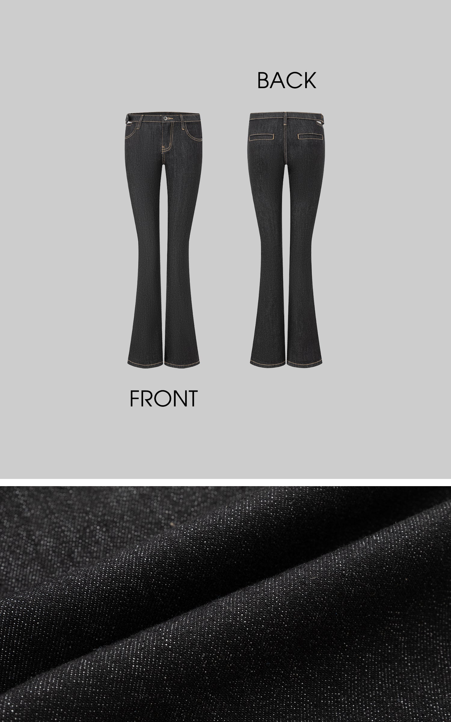 IAMXIAA Low-Rise Dark Wash Flare Jeans