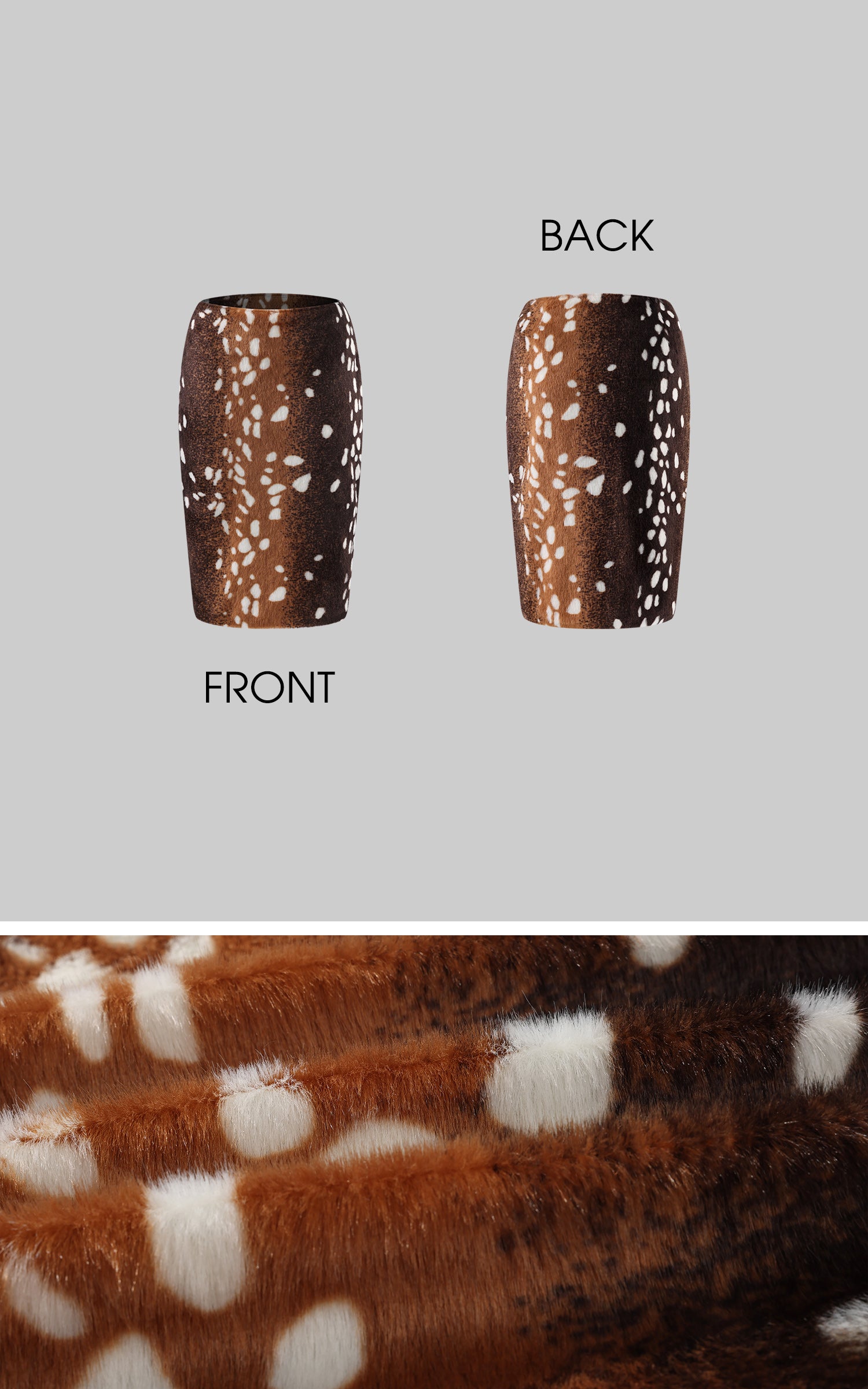 0122stepll Fawn Print Faux Fur Mini Skirt