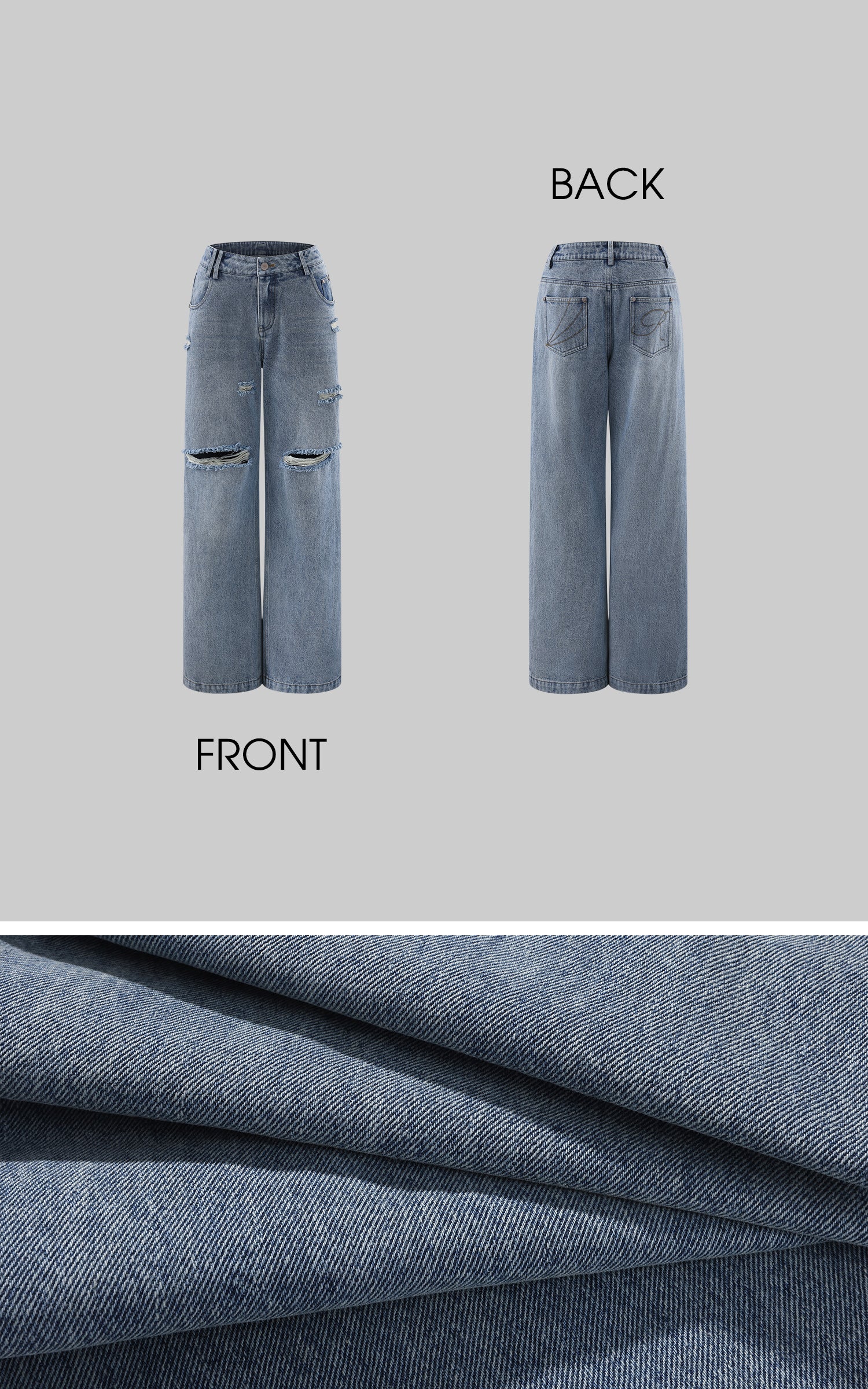Rase le sol Distressed Low-Rise Wide-Leg Jeans
