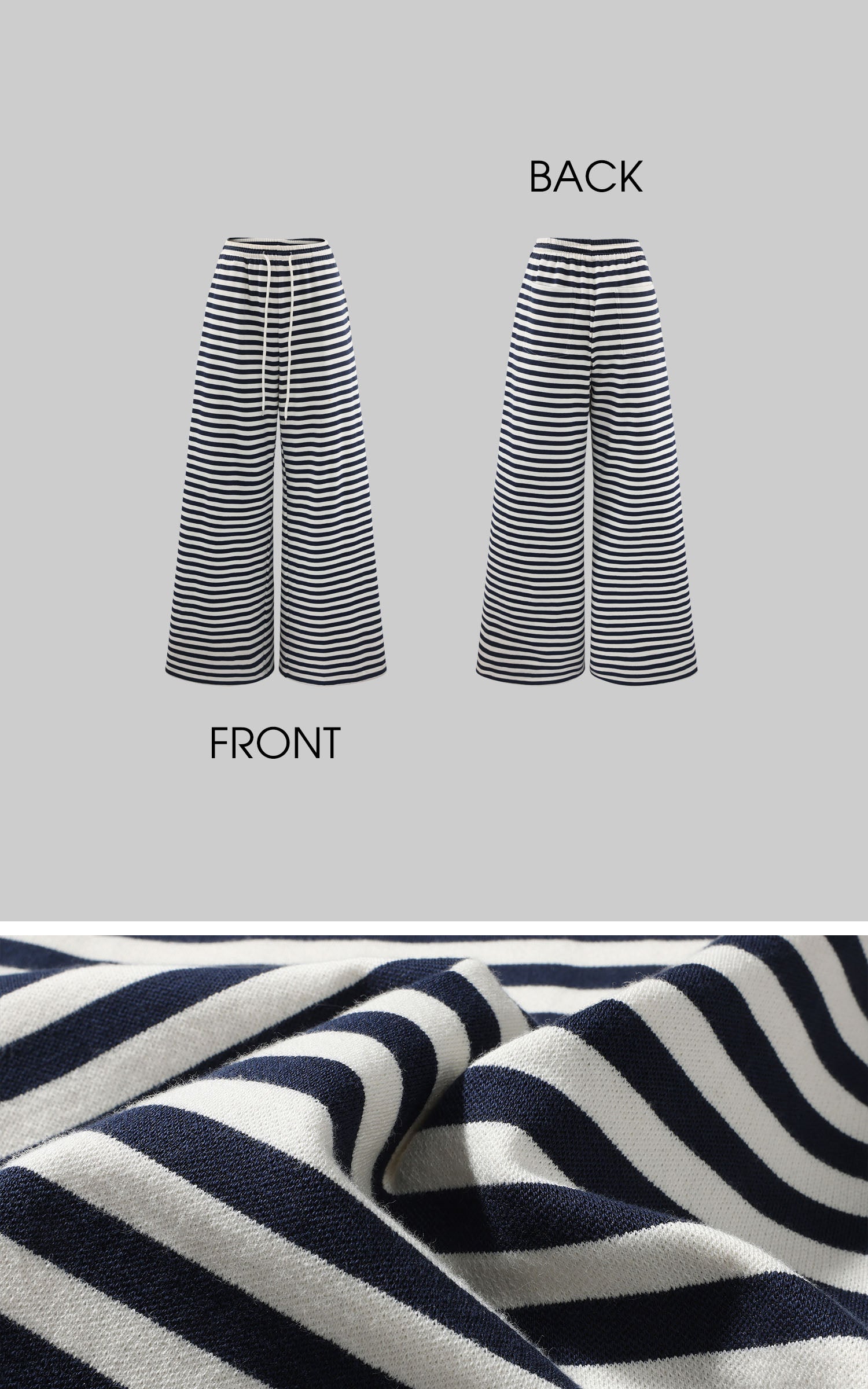 WARDEN EDGE Striped Cropped Hoodie and Wide-Leg Pants Set