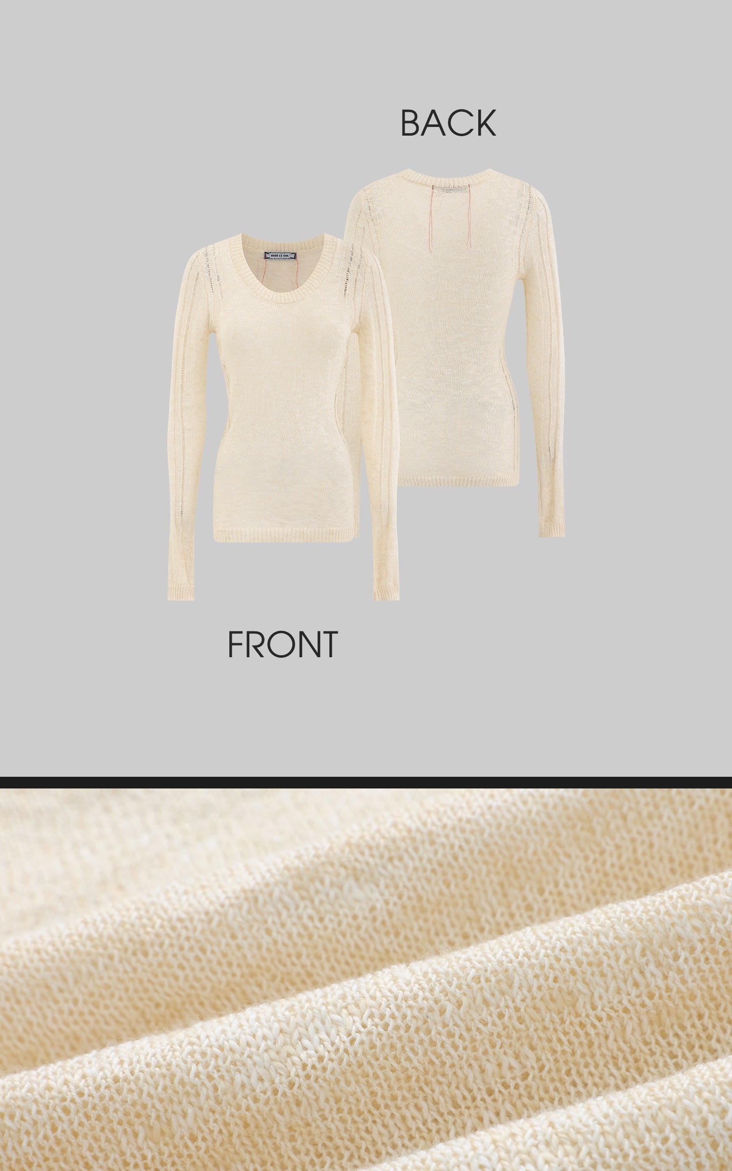 Rase le sol Textured Knit Long-Sleeve Top