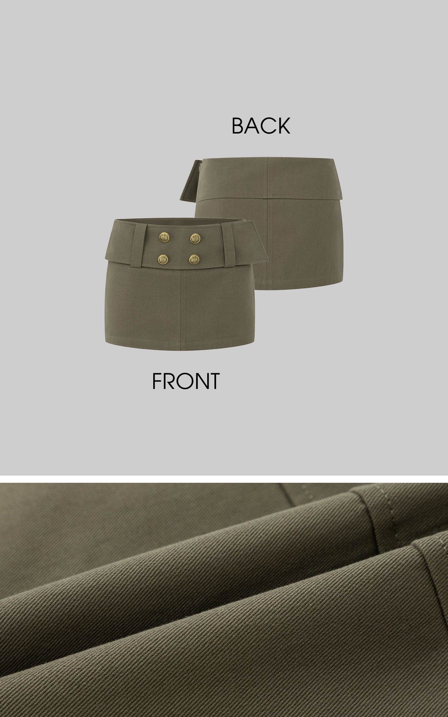 IAMXIAA Military Buttoned Mini Skirt
