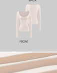 Rase le sol Structured Waist-Trainer Fitted Long Sleeve Top