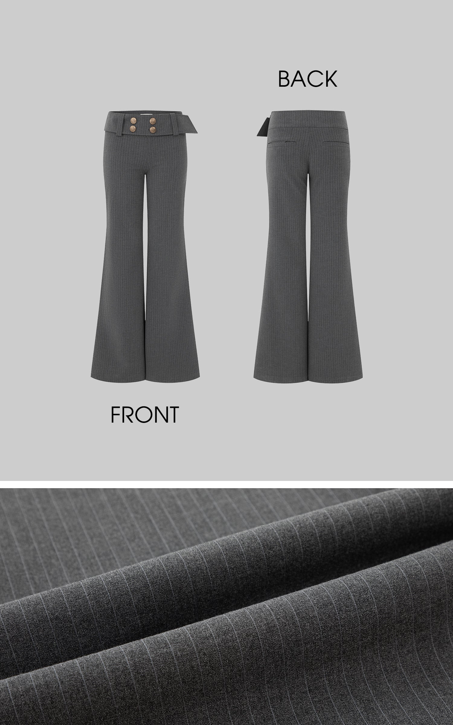 IAMXIAA Low Rise Wide Leg Trousers with Statement Belt